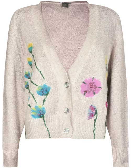 Avant Toi Floral Knit Cardigan