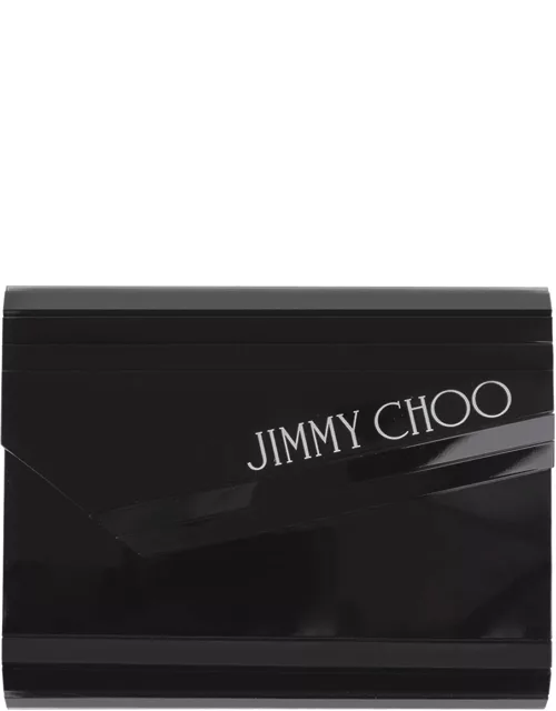 Jimmy Choo Black Candy Clutch Bag With White Logo