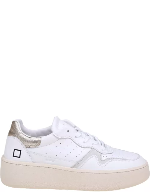 D. A.T. E. Step Sneakers In White Leather