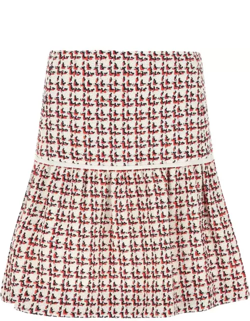 Ferragamo Embroidered Cotton Blend Skirt