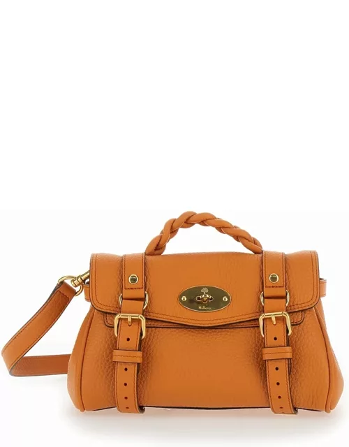Mulberry mini Alexa Heavy Orange Crossbody Bag In Leather Woman