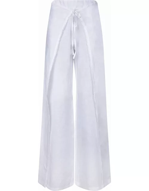 120% Lino White Linen Pareo Trouser