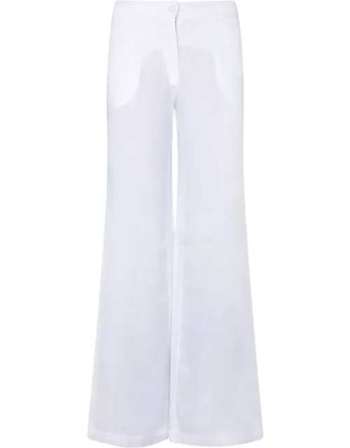 120% Lino White Smoking Trouser