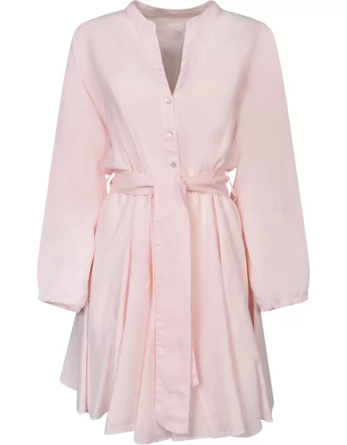120% Lino Pink Linen Mini Dres