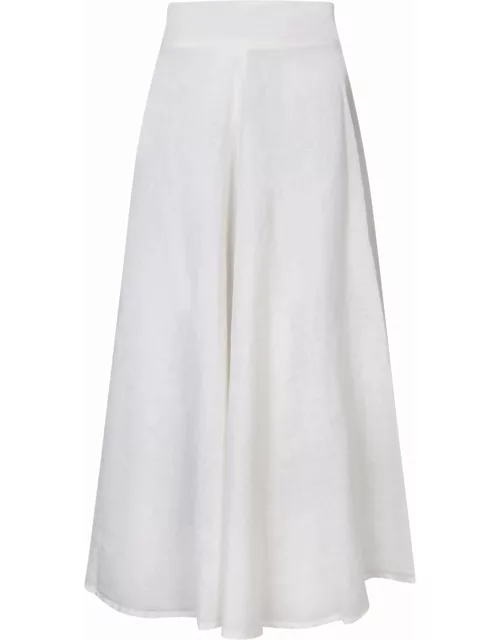 120% Lino Butter-colored Long Linen Skirt