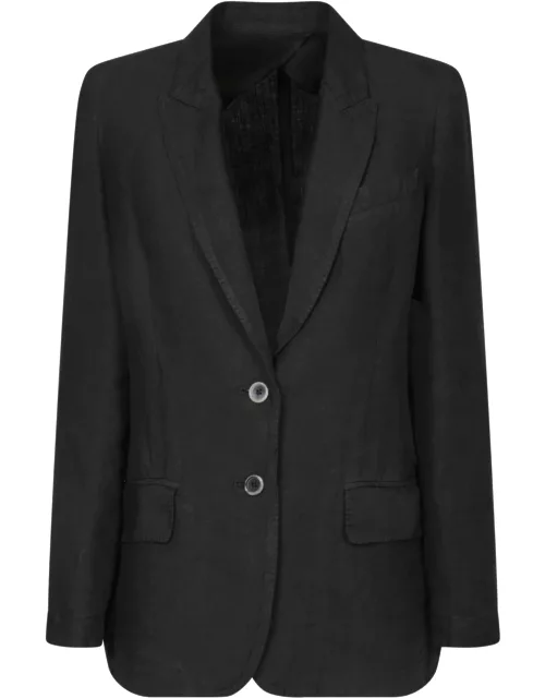 120% Lino Black Linen Jacket