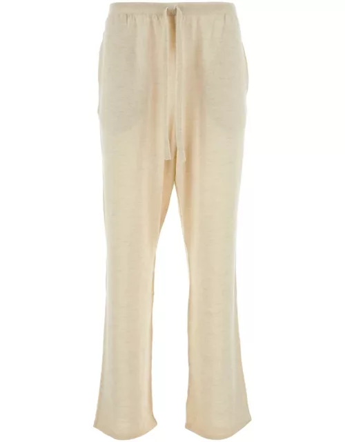 The Row Ivory Llama Blend Darvi Wide-leg Pant