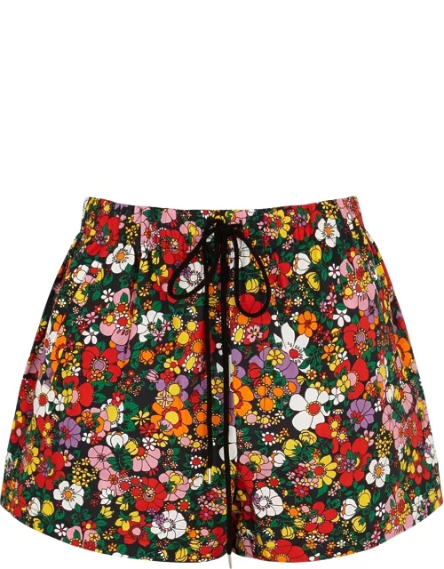 Psych Floral printed cotton shorts
