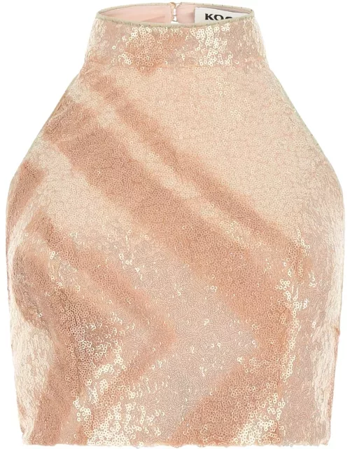 Koché Powder Pink Sequins Top