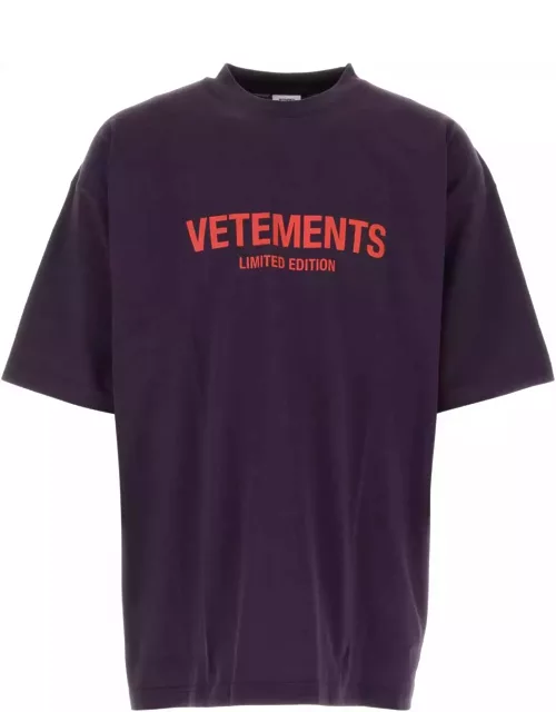VETEMENTS Dark Purple Cotton T-shirt