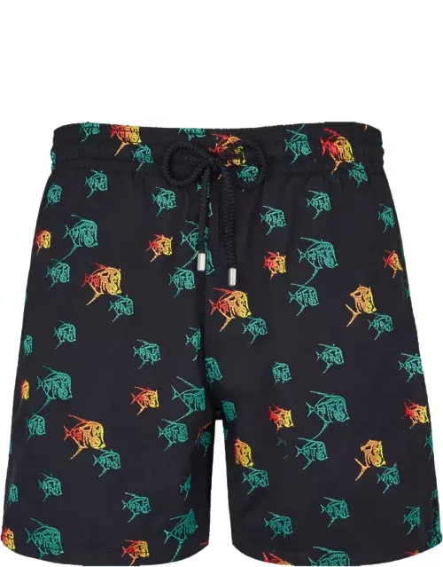 Men Swim Trunks Embroidered Piranhas - Limited Edition - Swimming Trunk - Mistral - Black