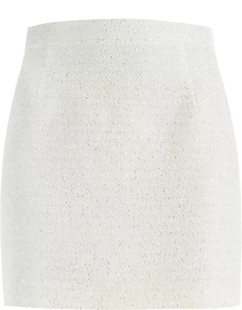 ALESSANDRA RICH tweed mini skirt with sequin