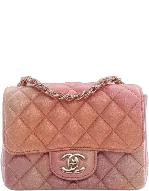 Chanel Metallic Rose Gold Quilted Calfskin Mini Classic Flap Bag