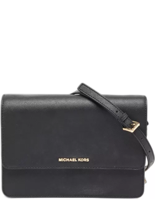 Michael Kors Black Saffiano Leather Large Daniela Crossbody Bag