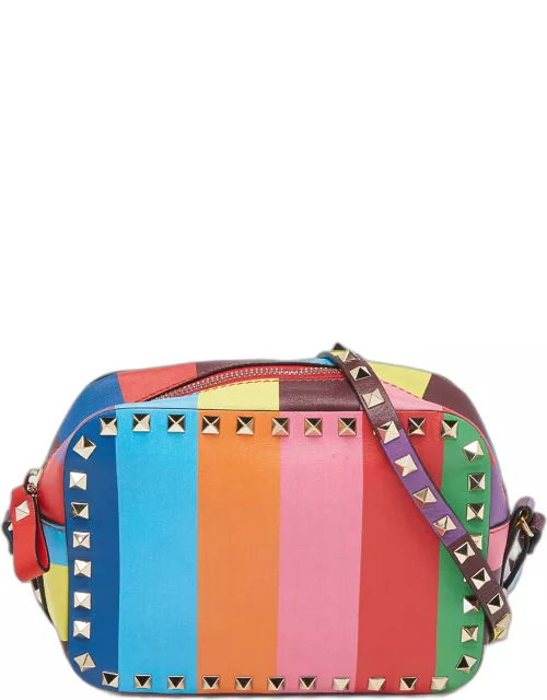 Valentino Multicolor Leather Rockstud Camera Crossbody Bag