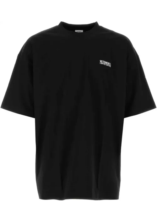 VETEMENTS Black Cotton T-shirt