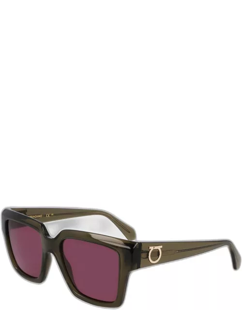 Gancini Acetate Square Sunglasse