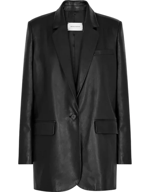 Black leather blazer