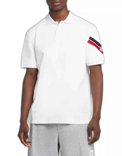 Men's Stripe-Sleeve Polo Shirt