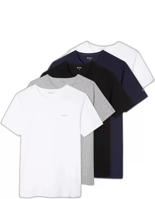 Men's 5-Pack Cotton Logo Crewneck T-Shirt