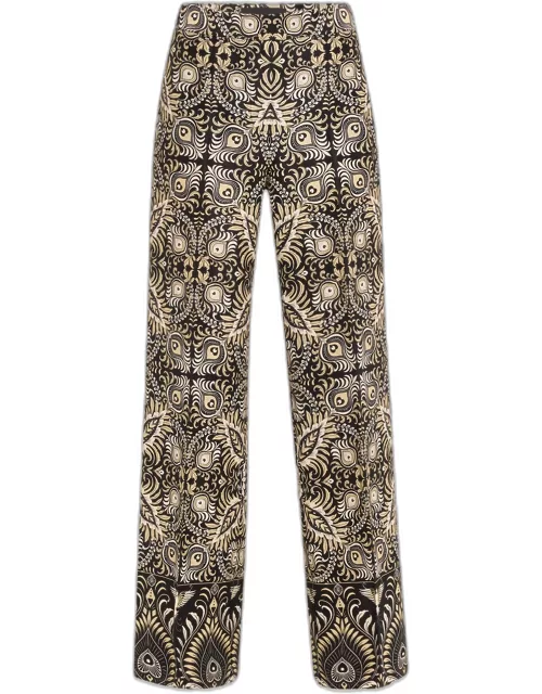 Andres Straight-Leg Floral-Print Pant