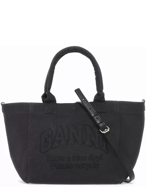 GANNI embroidered logo tote bag with