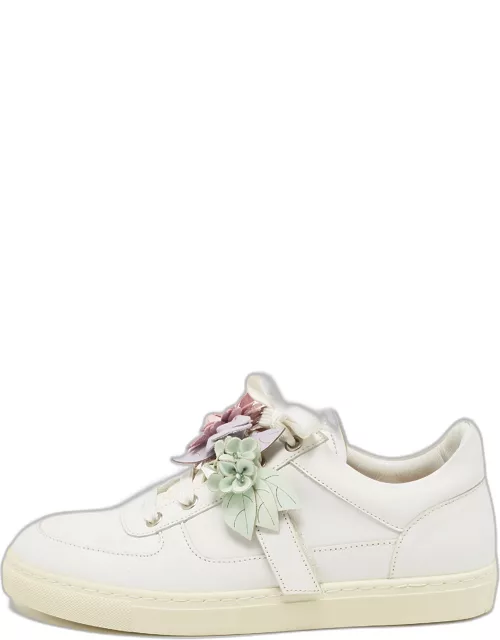 Sophia Webster White Leather Lilico Flower Sneaker