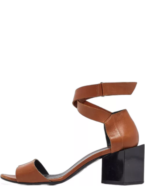 Pierre Hardy Brown Leather Ankle Wrap Sandal