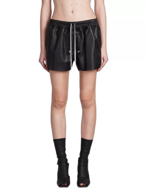 Rick Owens Gabe Boxers Shorts In Black Leather