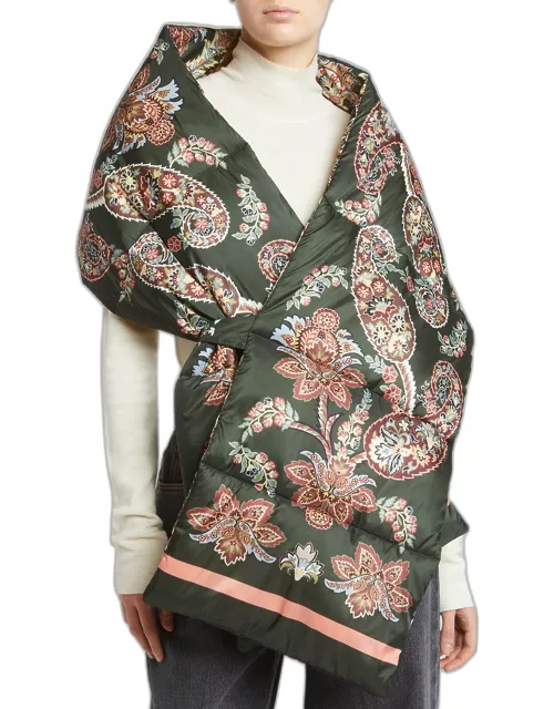 Paisley Quilted Wool-Blend Scarf