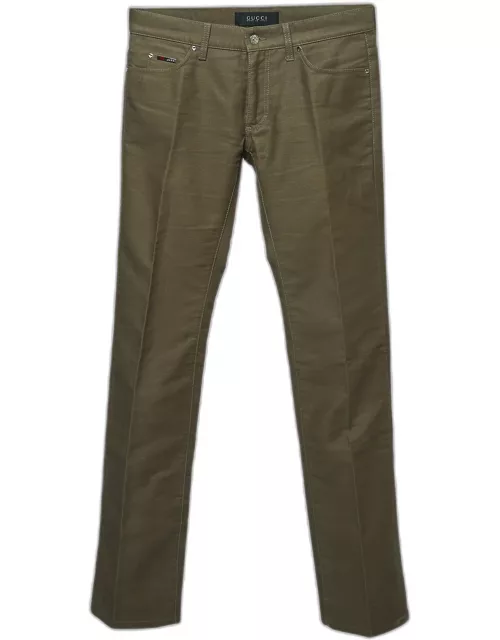 Gucci Olive Green Cotton Pants