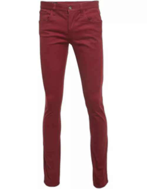 Gucci Burgundy Denim Skinny Fit Jeans Waist 33"