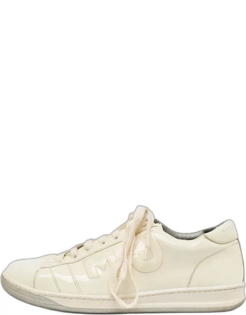 Marc Jacobs White Patent Leather Low Top Sneaker