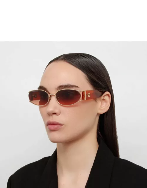 Shelby Cat Eye Sunglasses in Light Gold and Dusk