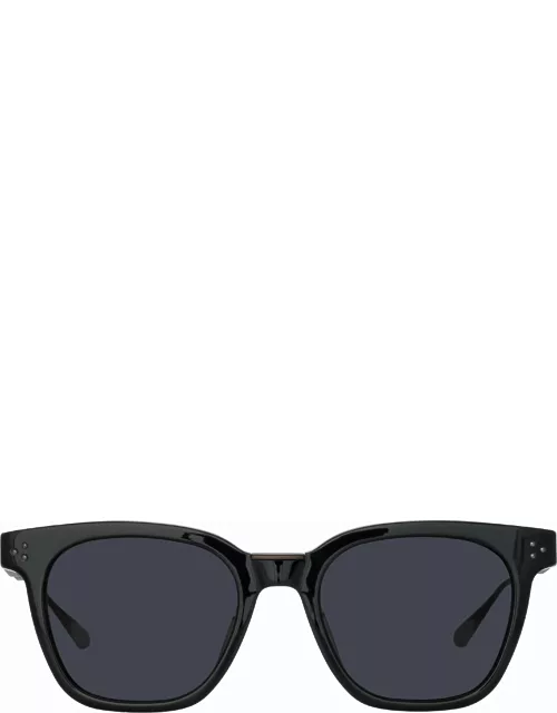 Evans D-Frame Sunglasses in Black and Matt Nicke