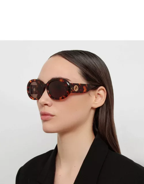 Lina Oval Sunglasses in Tortoiseshel