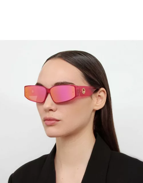 Alexis Angular Sunglasses in Neon Pink