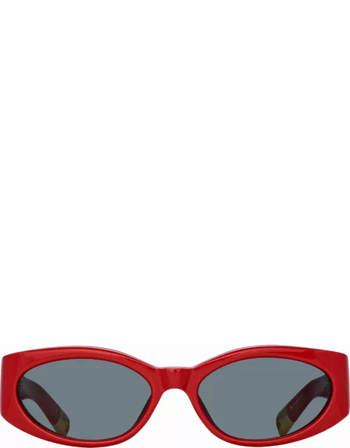 Ovalo Oval Sunglasses in Red by Jacquemu