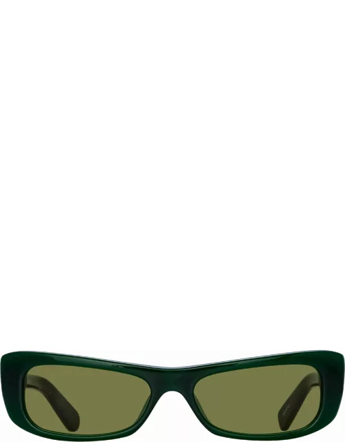 Capri Rectangular Sunglasses in Matt Green by Jacquemu