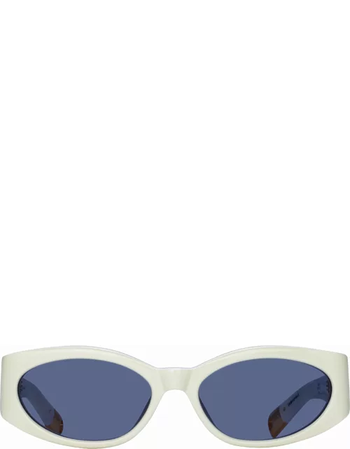 Ovalo Oval Sunglasses in White by Jacquemu
