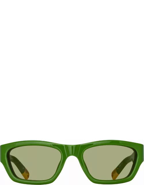 Meridiano D-Frame Sunglasses in Jade Green by Jacquemu