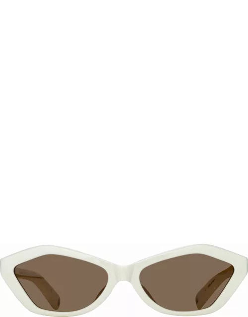 Bambino Angular Sunglasses in White by Jacquemu