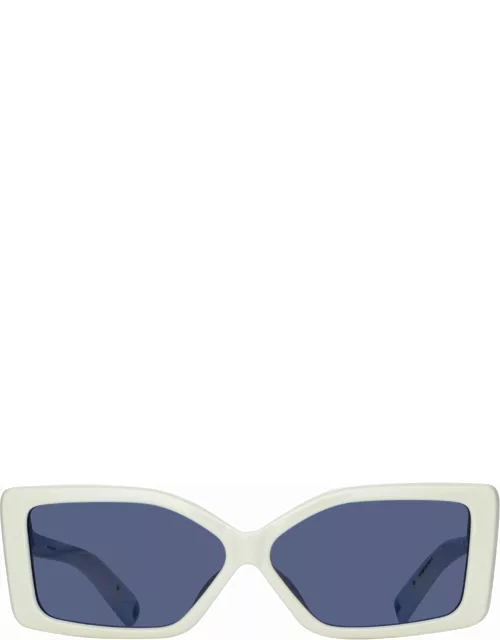 Spiaggia Angular Sunglasses in White by Jacquemu