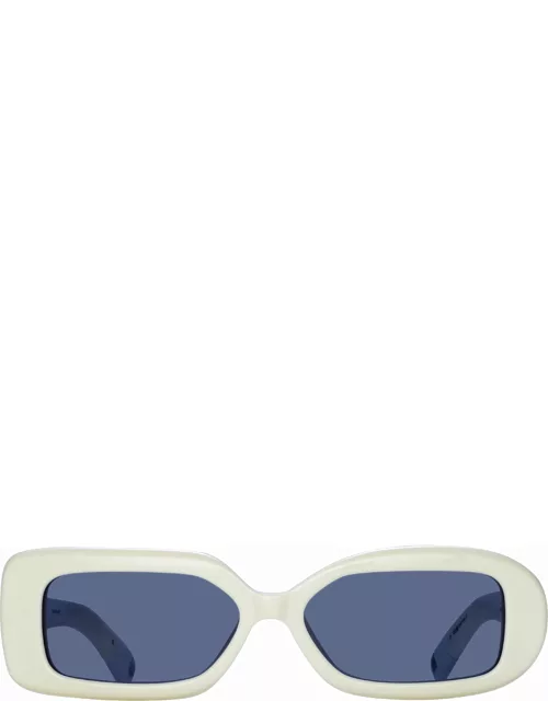 Rond Rectangular Sunglasses in White by Jacquemu