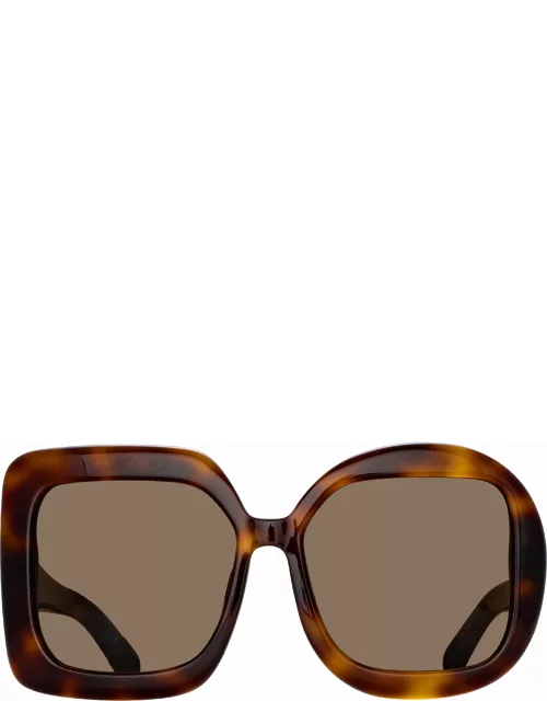 Carre Rond Square Sunglasses in Tortoiseshell by Jacquemu