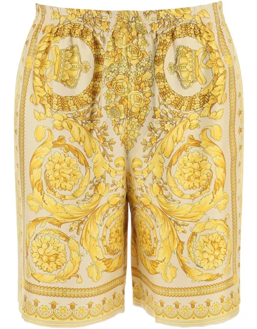 Versace barocco Gold Silk Bermuda Short