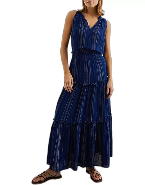 Loulou Metallic Striped Maxi Dres