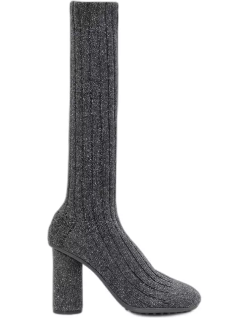 Atomic anthracite grey sock effect boot in wool blend