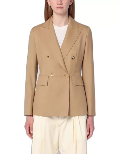 Honey-coloured wool double-breasted blazer