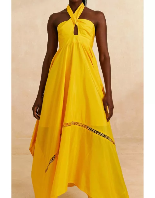 Yellow Sleeveless Maxi Dress, YELLOW /
